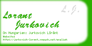 lorant jurkovich business card