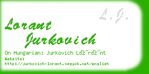 lorant jurkovich business card